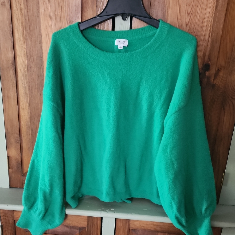Le Lis Vibrant Green Crew Neck Sweater - Picture 1 of 7